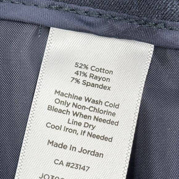 Talbots Ankle Dress Pants Size 14 Petite Navy Blue Side Zip Cotton Blend Stretch - Picture 9 of 9